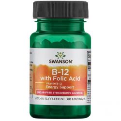 Swanson Vitamin B-12 w/Folic Acid - 60 lozenges