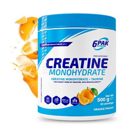 6PAK Creatine Monohydrate 500g orange