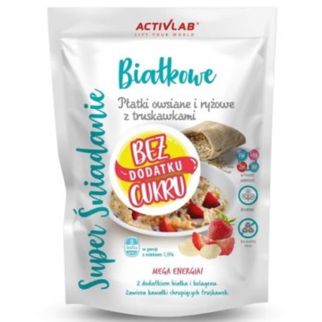 Activlab Super Płatki owsiane i ryżowe z truskawkami 300g