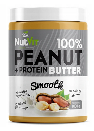 NutVit 100% Peanut Butter + Protein 1000g Smooth
