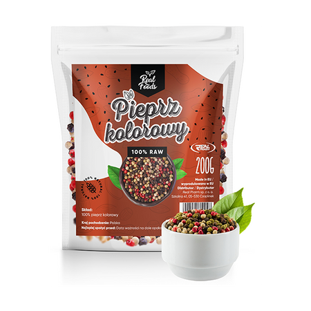 Real Foods - Pieprz kolorowy ziarno 200g