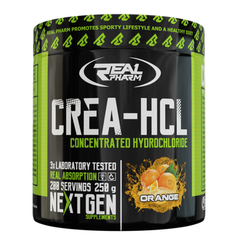 Real Pharm Crea-HCL Chlorowodorek kreatyny 250g Lemon