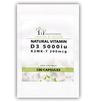 FOREST Vitamin D3 5000IU K2MK7 200mcg 100 tab