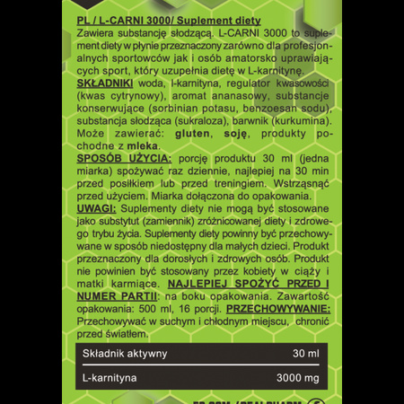 Real Pharm L-Carnitne 3000mg 500ml Pineapple