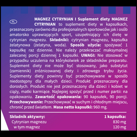 ProActive Cytrynian Magnezu 90 kaps