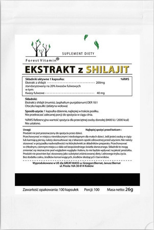 FOREST Vitamin Mumio 100kaps