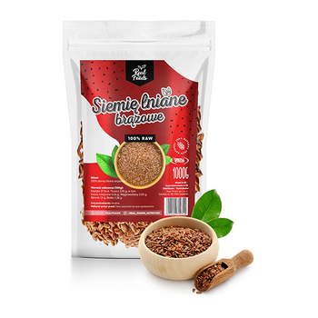 Real foods - Siemię Lniane Brązowe 1000g