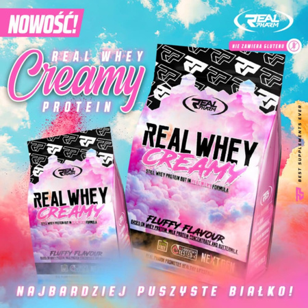 Real Whey Creamy Fluffy Flavour Koncentrat Białka - 700g  Cookies