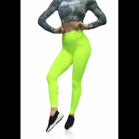 Real Wear Legginsy Fluo Żółte