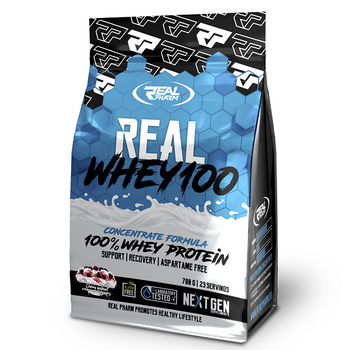 REAL WHEY 100 KONCENTRAT BIAŁKA 700G WILD STRAWBERRY WHITE CHOCOLATE