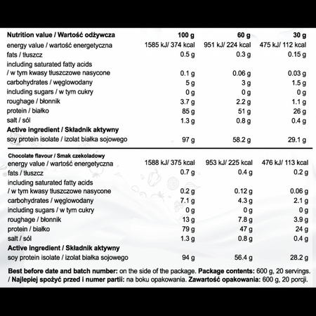 SOY PROTEIN 600g BIAŁKO SOJOWE CHOCOLATE