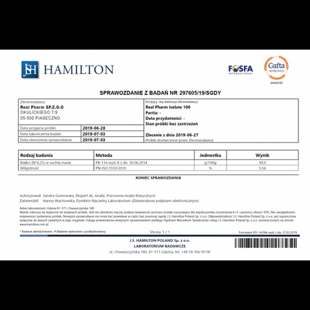 REAL PHARM REAL ISOLATE 100 Izolat Białka - 700G BANANA