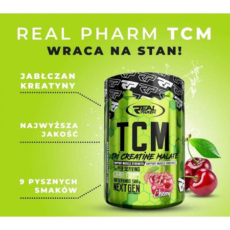 REAL PHARM TCM JABŁCZAN KREATYNY CREATINE KREATYNA 500G FOREST FRUIT