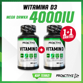 Zestaw 1+1 Proactive Vitamin D3  WITAMINA 4000ui 120 tabletek