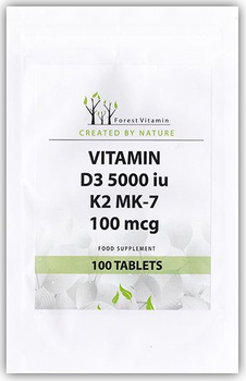 FOREST Vitamin D3 5000IU K2MK7 100mcg 100tab.