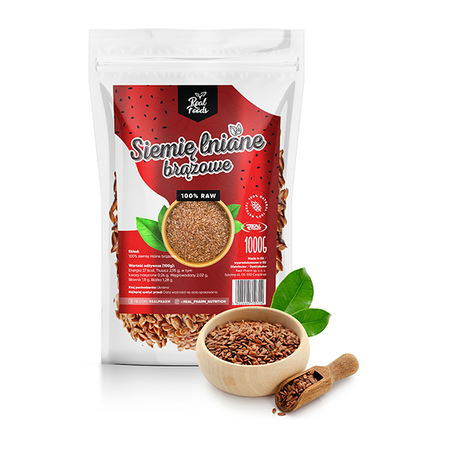 Real foods - Siemię Lniane Brązowe 1000g