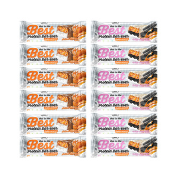 Zestaw 6x Real Pharm Best Protein Bar 50g Słony Karmel 6x Best Protein Bar 50g Cookies white